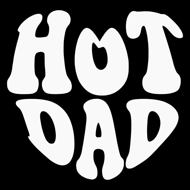 Hot Dad Heart Logo - Customizable color