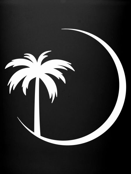 Palmier en silhouette cercle