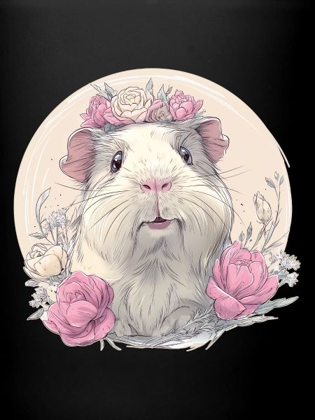 Cochon d’Inde avec des fleurs