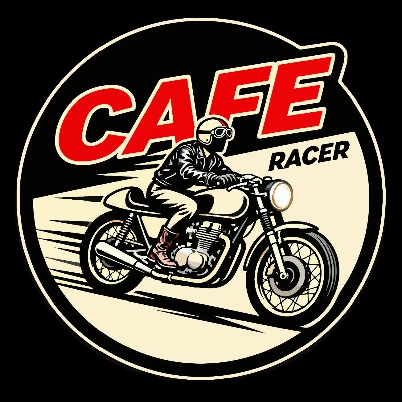 Cafe Racer Vintage Logo Circle
