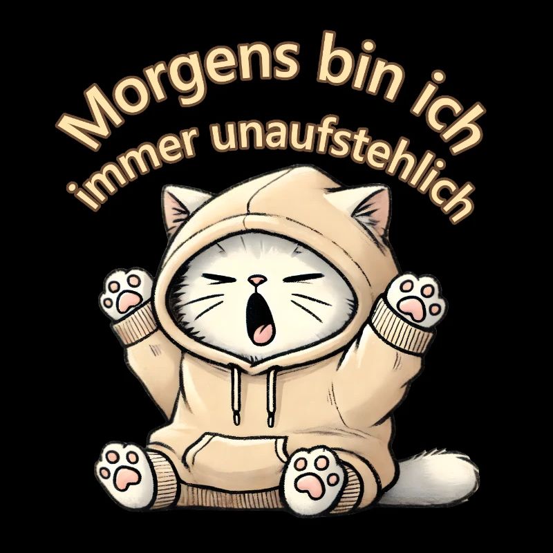 Funny sleepy cat design mit Spruch