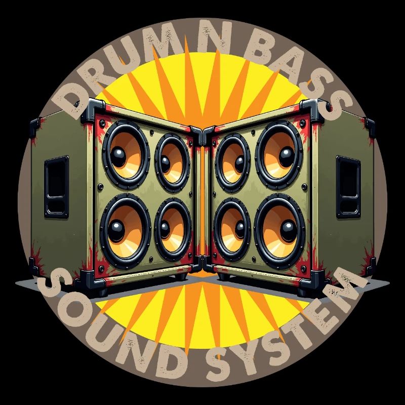Drum And Bass Sound System Logo
