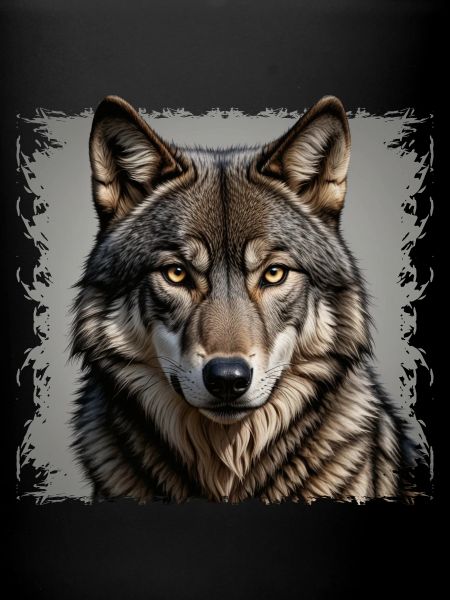 Wolfsblick Grautönen Portrait
