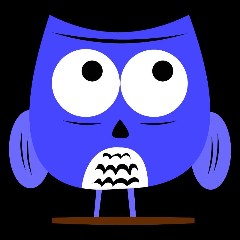 Coole Eule - Süße Grumpy Owl - Blau