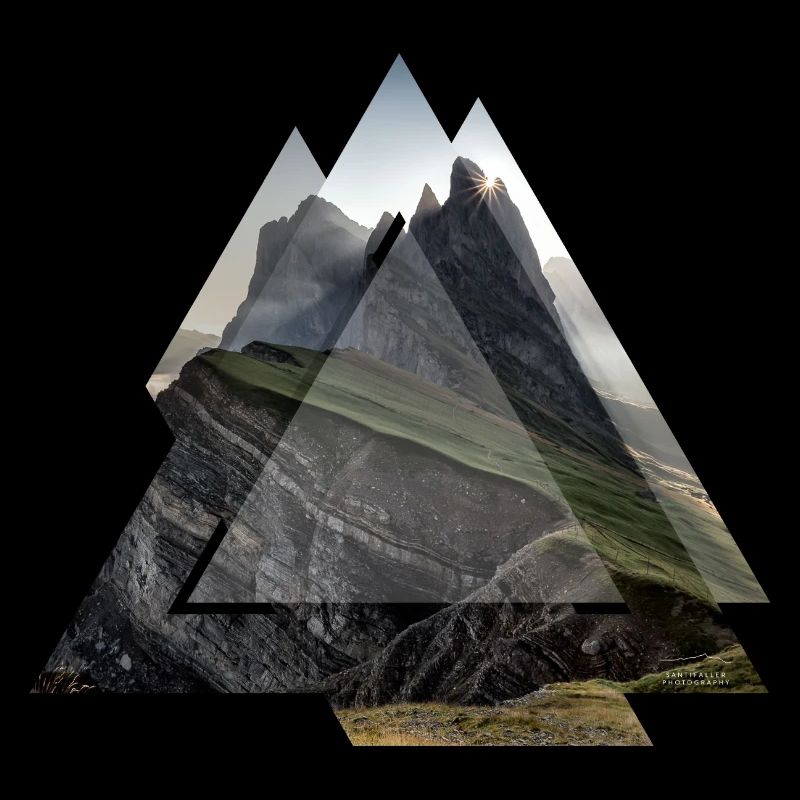 Paysage de géométrie triangle Dolomites