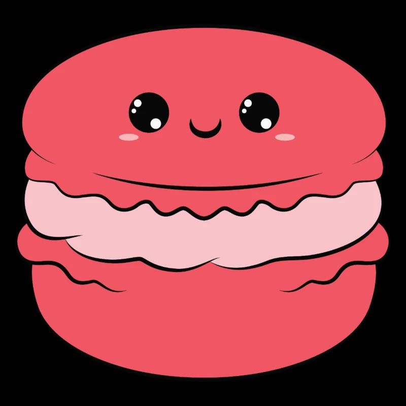 cute smiling macaron, sourire doux, mignon