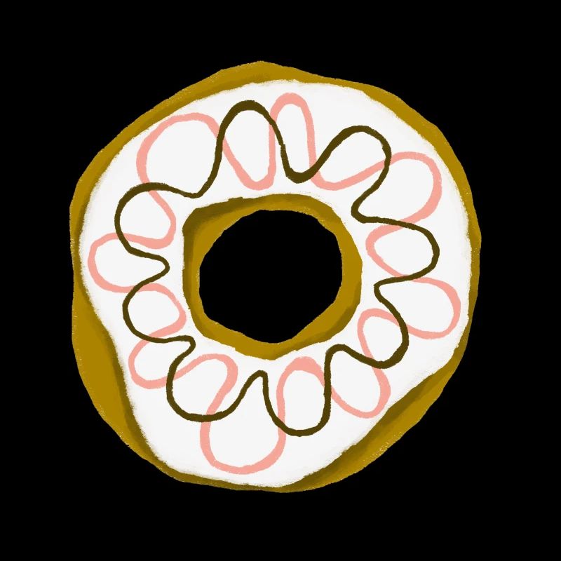 Beignet avec glaçage blanc