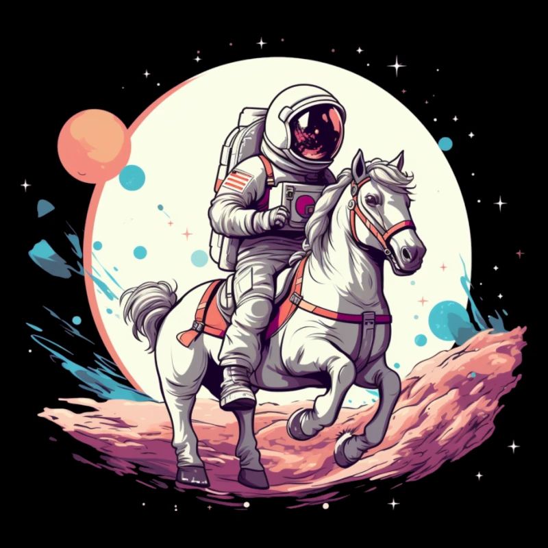 Astronaute à cheval dans l’espace