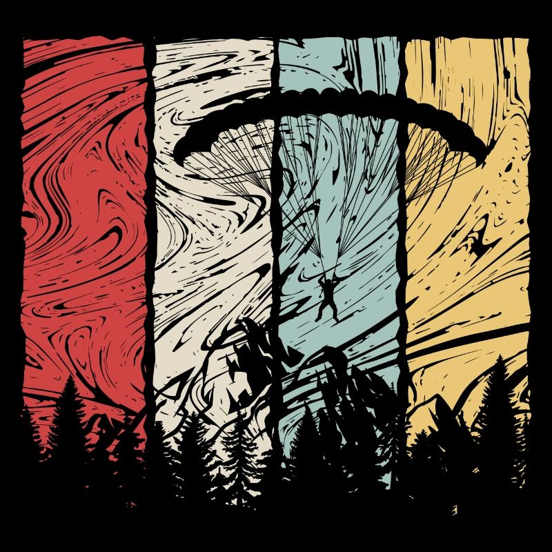 Paragliding Skydiving Gift Idea Retro