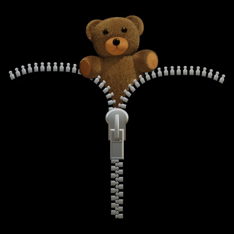 Reißverschluß mit Teddy - Silber