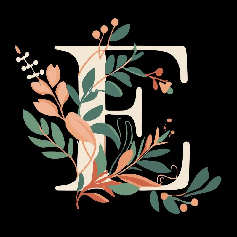 E typographie florale
