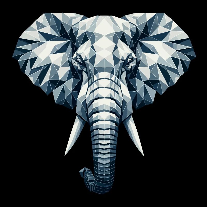 Éléphant géométrique abstrait - Design de couleur