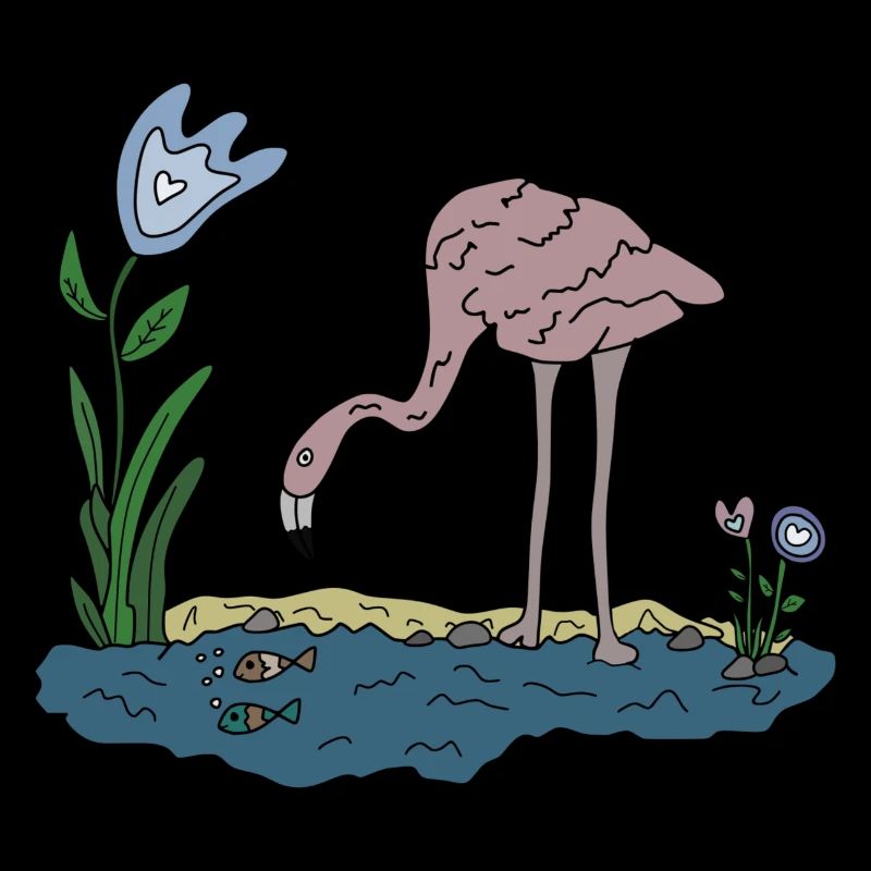 Flamingo im Wasser