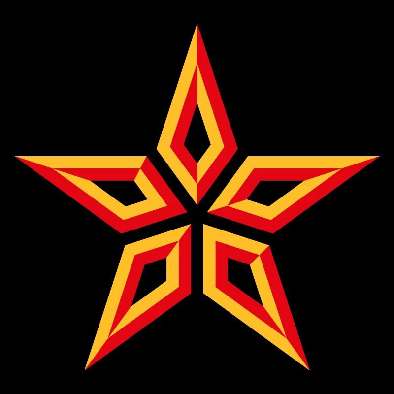 Design d’étoile (à cinq branches / jaune-rouge)