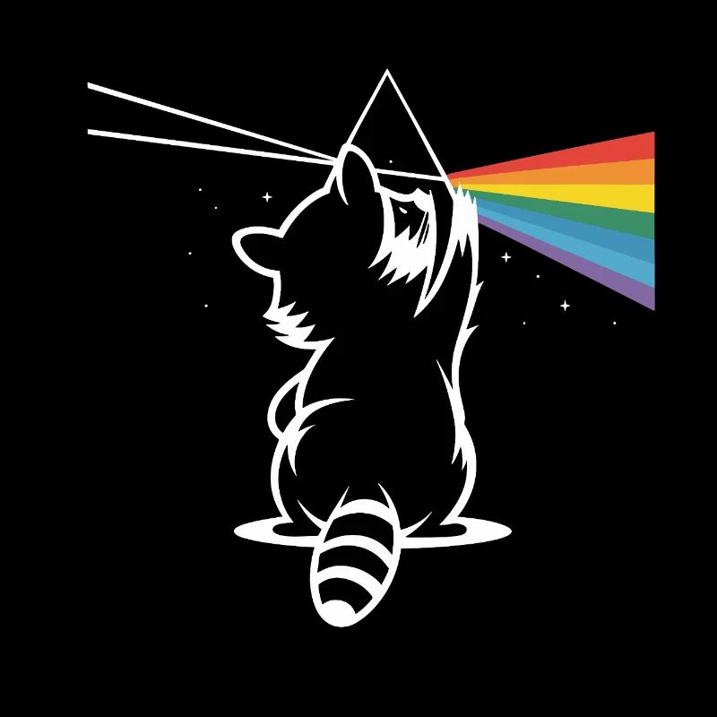 Waschbär mit Prisma – Regenbogen-Lichtbrechung
