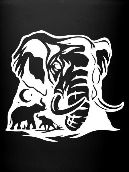 Elephant Family Silhouette Design