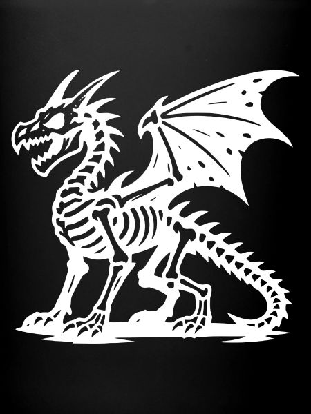 Mythical Dragon Skeleton Illustration