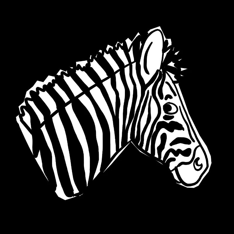 Zebra Head Black White Illustration