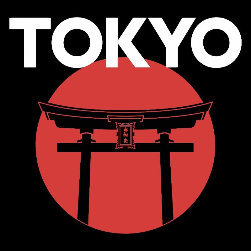 Tokyo Torii Vor Roter Sonne Japan