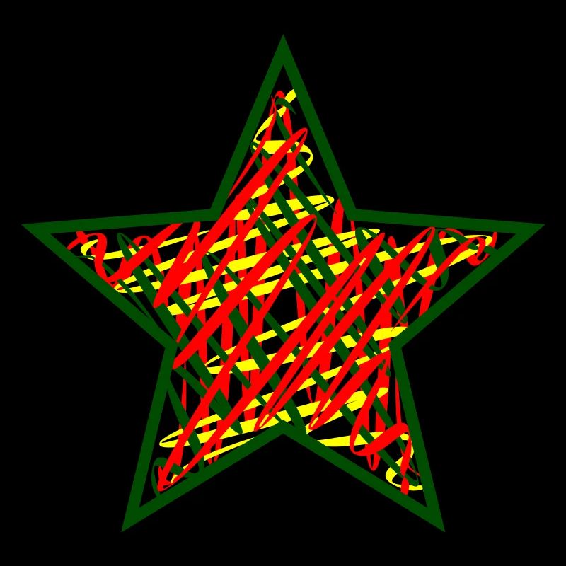 étoile colorée abstraite avec des traits de couleur