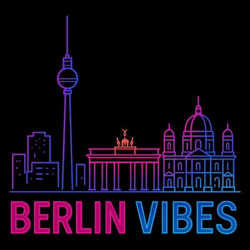 Berlin Vibes Neon Skyline Silhouette City