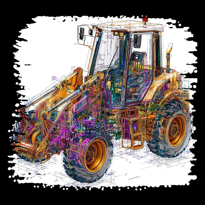 Excavatrices de construction Neon Lines