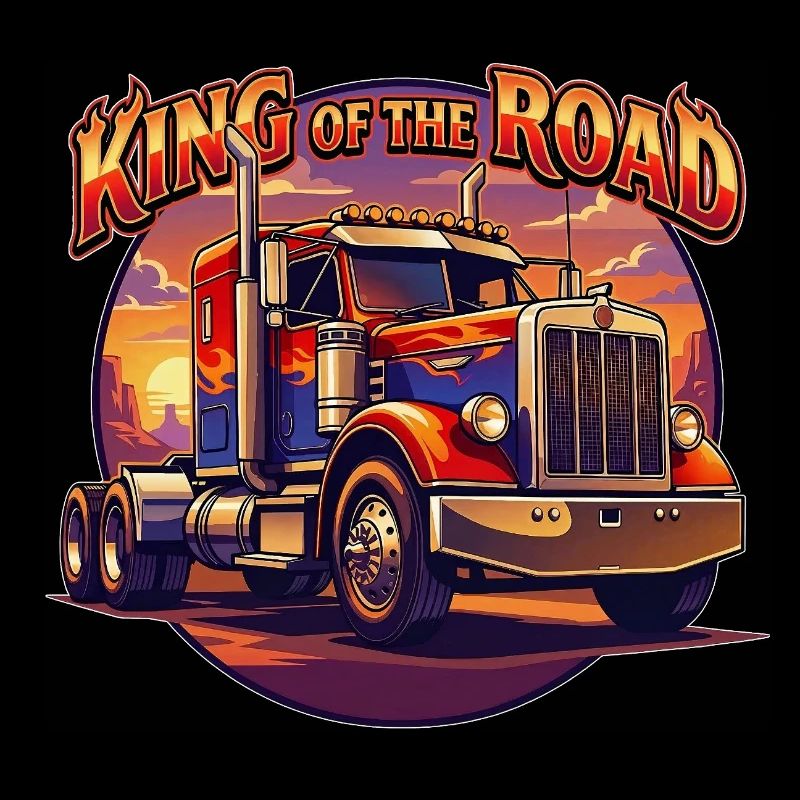 Roi de la route : Illustration de camion