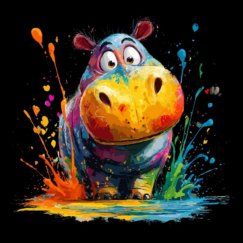 Colorful Hippo Splash