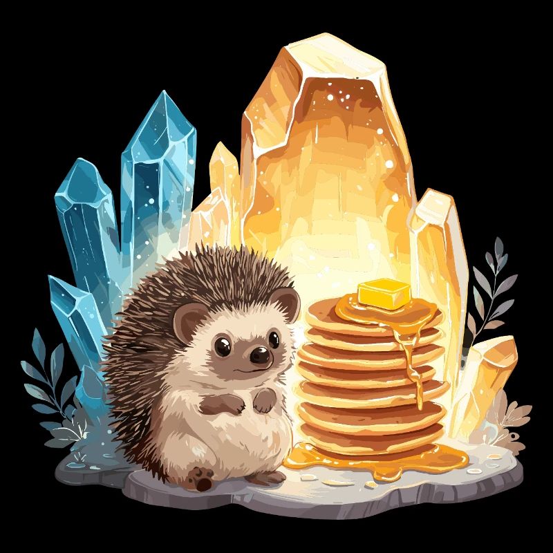 Igel mit Pancakes in Kristallhöhle