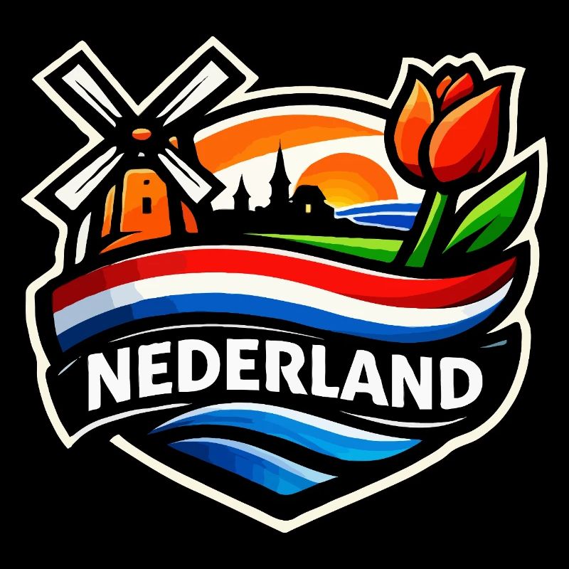 Dutch Sunrise with Windmill Tulips