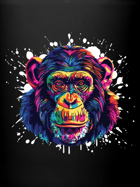Monkey Portrait Splash