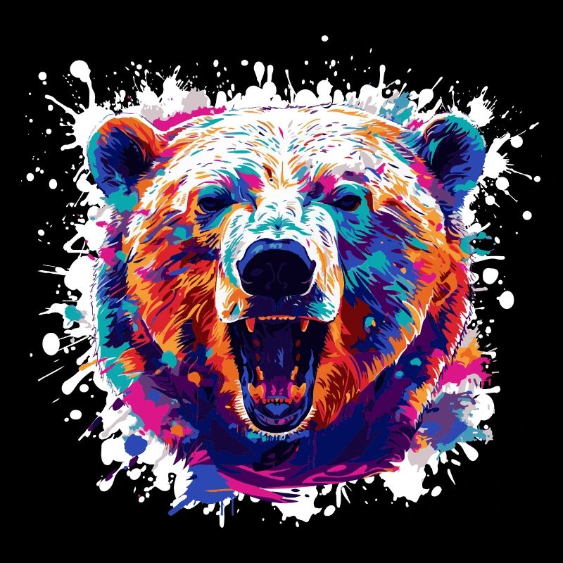 Bunter Bärenkopf PopArt