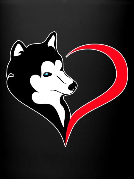 Heart Husky Silhouette