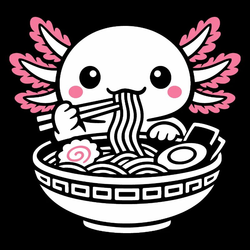 Axolotl Kawaii Ramen Essen Niedlich Geschenk
