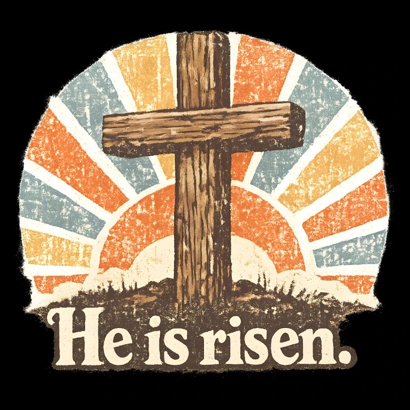 Crucifix He is Risen Vintage