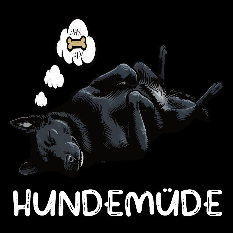 Hundemüde Schwarzer Schäferhund Schäferhundhalter