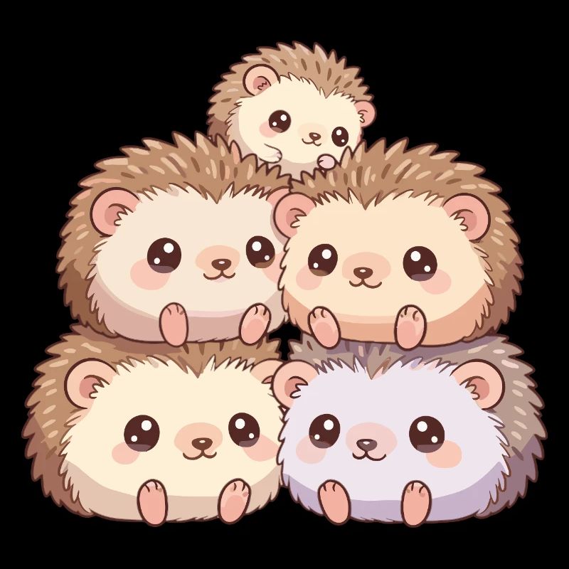 Cuddly hedgehog family