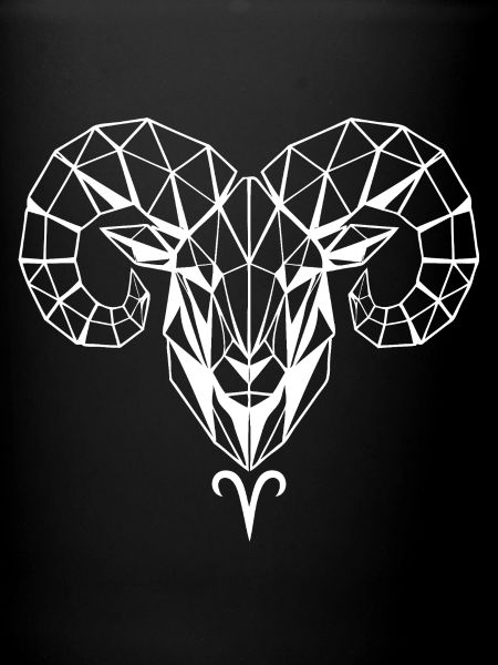 Geometric ram's head