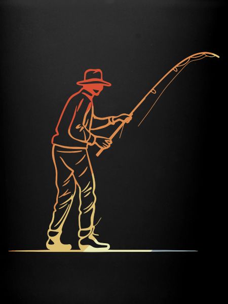 Angler Grafik Retro Stil