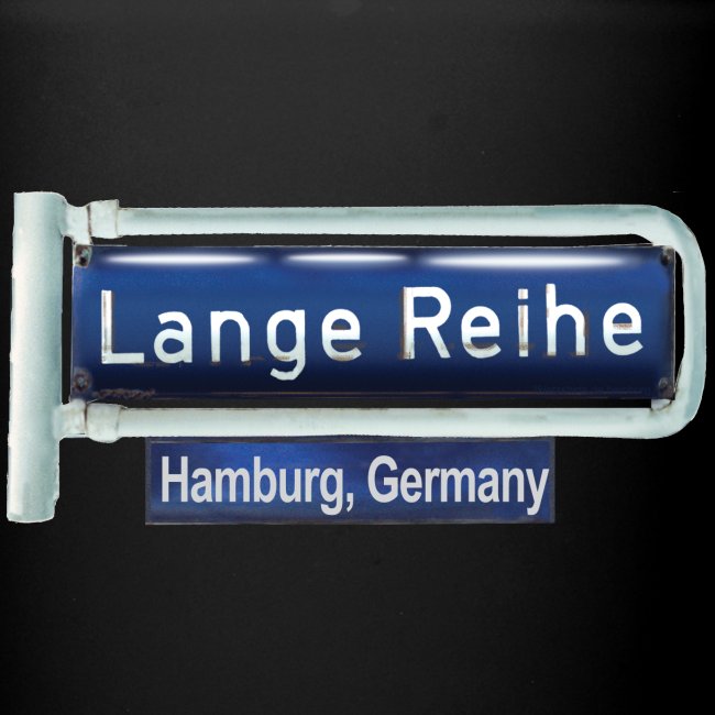 Lange Reihe: altes Straßenschild, Hamburg Germany