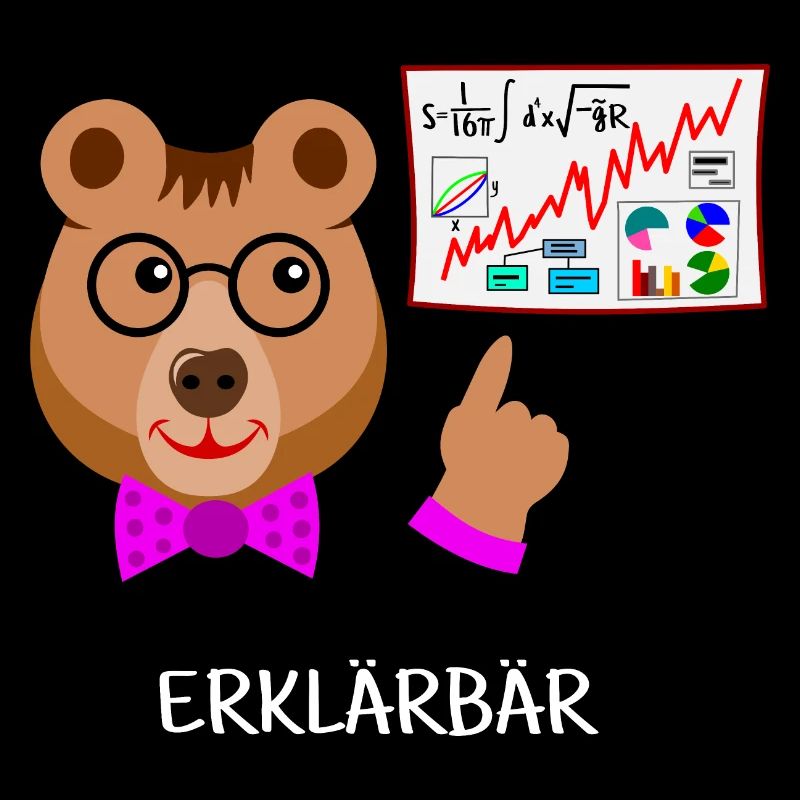 Explainer bear, teacher funny bear intelligent, smart