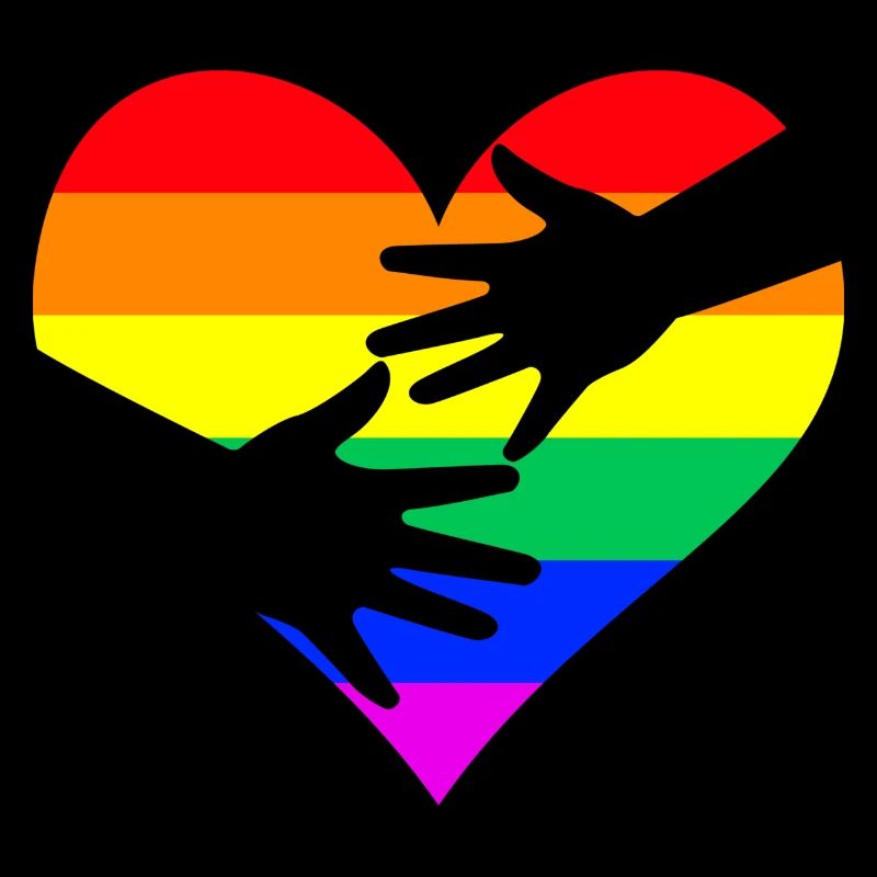 Rainbow Heart Hands LGBTQ CSD