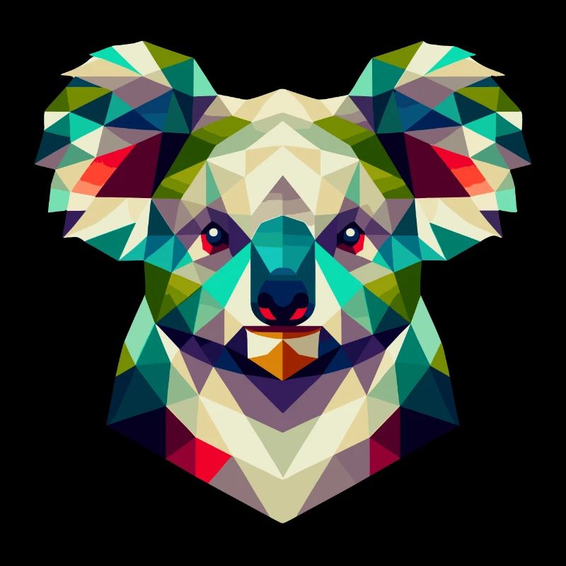 Koala géométrique abstrait - conception de couleurs