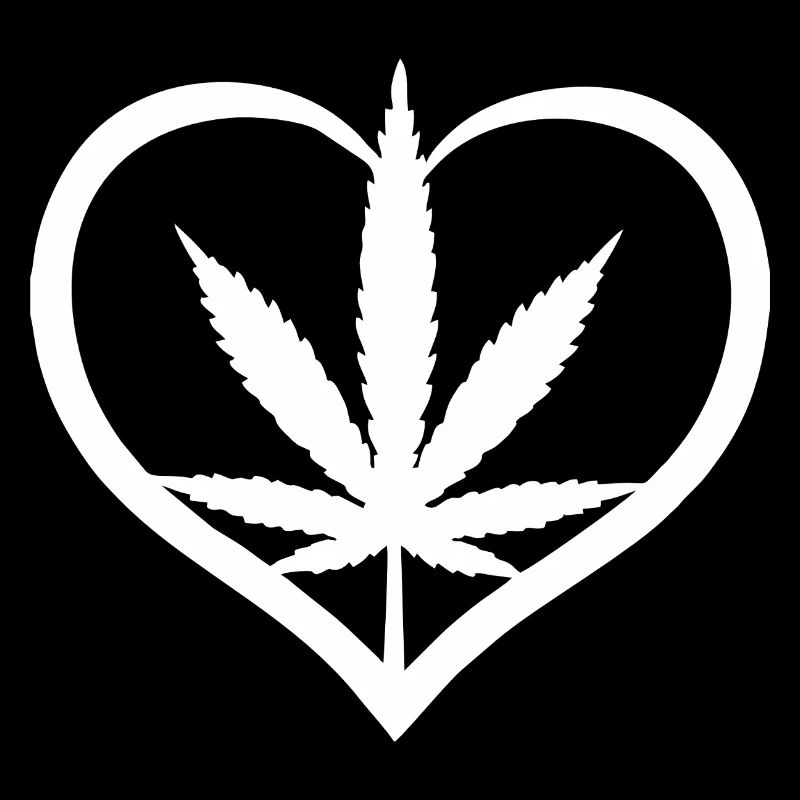 Herz mit Cannabisblatt - Weed - Marihuana - Hanf
