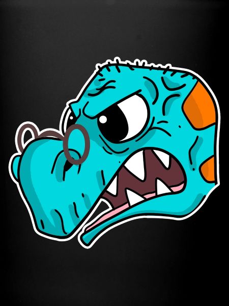 Old dinosaur with glasses