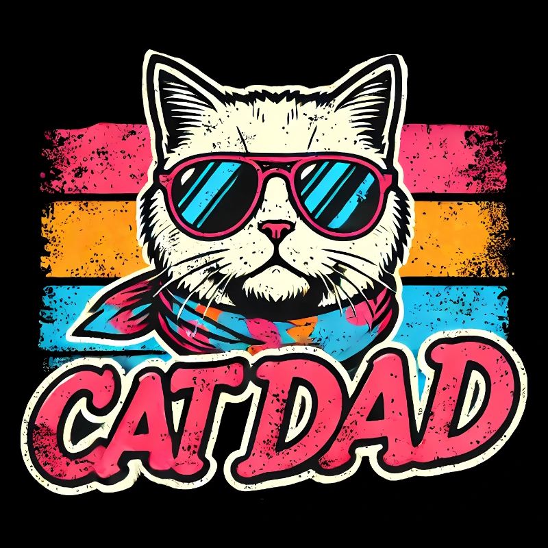 Cat Dad Retro Sonnenbrille, Love Cats