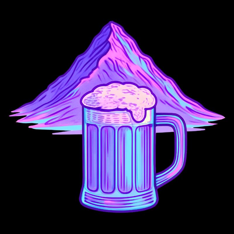 Neon Mountain Beer Mug