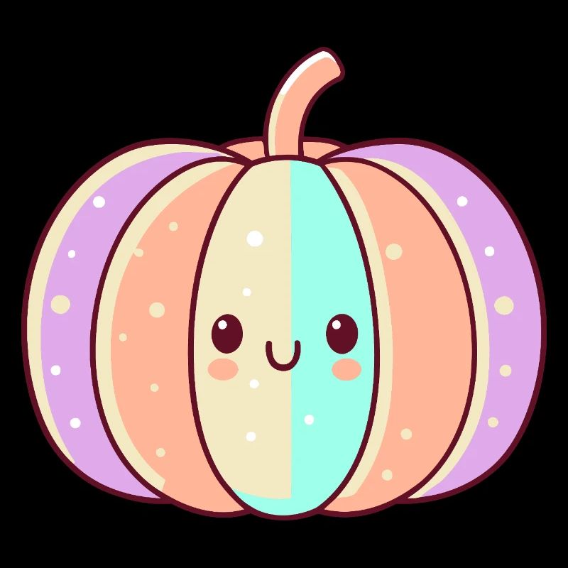 Striped kawaii pastel pumpkin