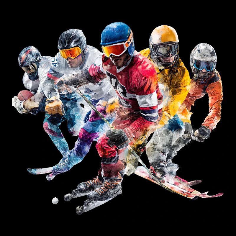 Compilation de tempêtes de couleurs Skier Panorama