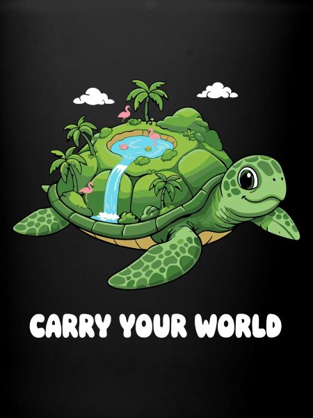 Island turtle with waterfall